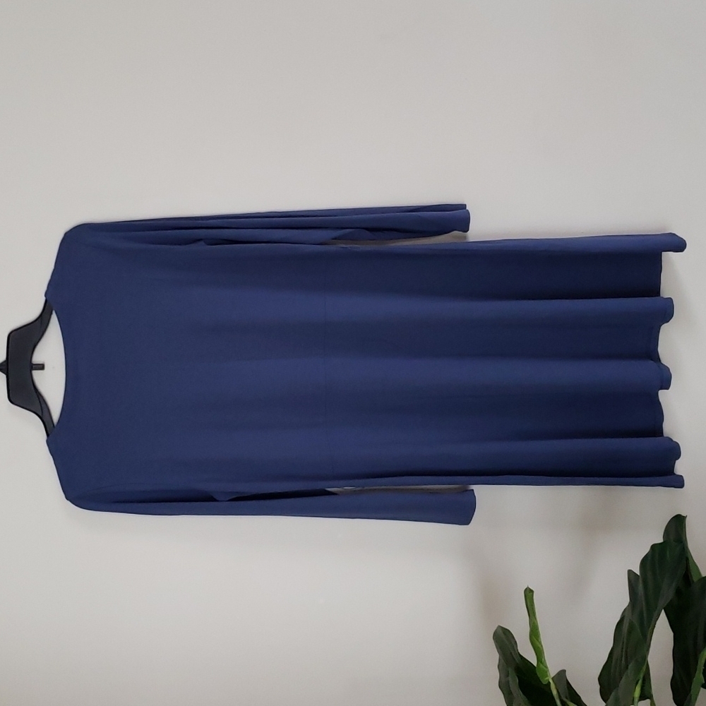J Jill weaver collection, blue long sleeve dress, flowy, soft, crew neck. Sz M - Picture 7 of 7